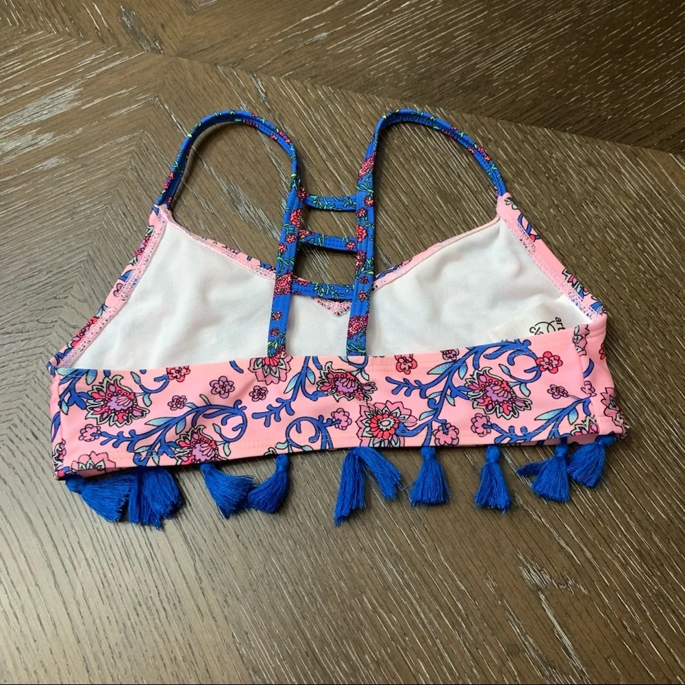 Art Class 2 piece pink blue bikini tassels Size Girls 7
